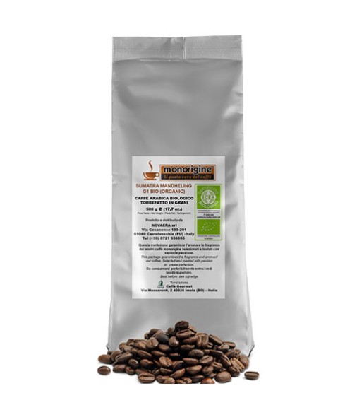 Caffè Arabica Biologico in grani Sumatra Mandheling G1 BIO - 500 gr