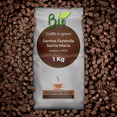 Organic Arabica Coffee beans Santos Fazenda Santa Maria BIO (Organic) - 1 Kg
