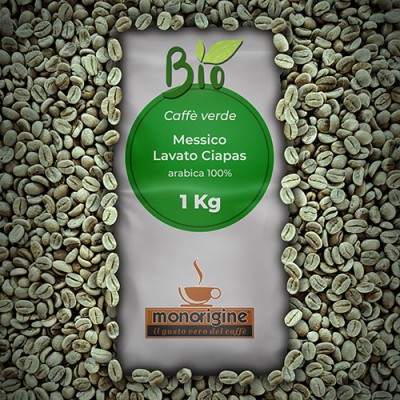 Arabica Green Coffee beans Messico Washed Ciapas BIO (Organic) - 1 Kg
