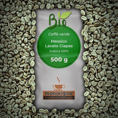 Arabica Green Coffee beans Messico Washed Ciapas BIO (Organic) - 500 gr