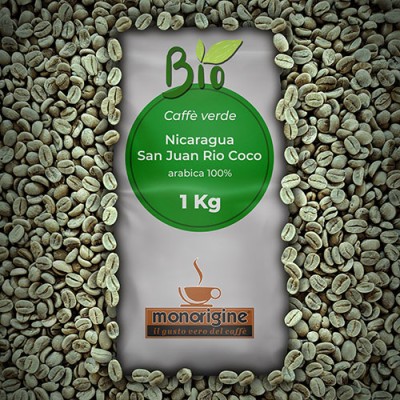 Caffè Verde Arabica Biologico in grani Nicaragua San Juan Rio Coco BIO (Organic) - 1 Kg