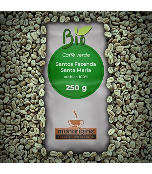 Caffè Verde Arabica Biologico in grani Santos Fazenda Santa Maria BIO  (Organic) - 250 gr