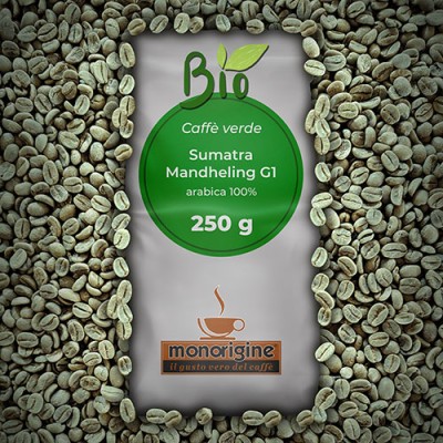 Caffè Verde Arabica Biologico in grani Sumatra Mandheling G1 BIO (Organic) - 250 gr