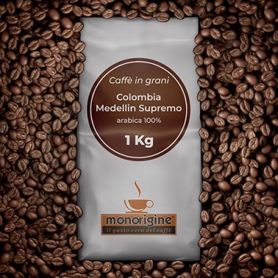 Caffè Arabica in grani Colombia Medellin Supremo - 1 Kg 