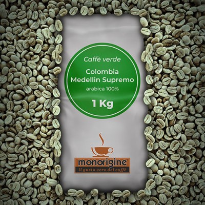 Arabica Green Coffee beans Colombia Medellin Supremo - 1 Kg