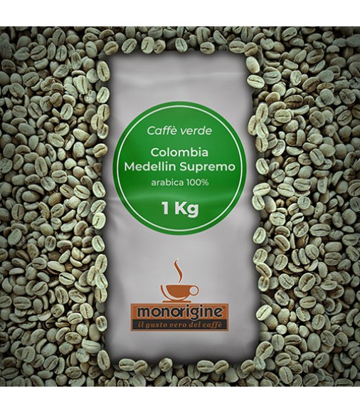 Caffè Verde Arabica in grani Colombia Medellin Supremo - 1 Kg