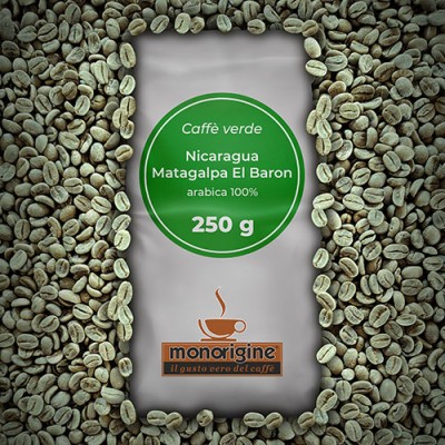 Caffè Verde Arabica in grani Nicaragua Matagalpa El Baron - 250 gr