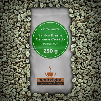 Caffè Verde Arabica in grani Santos Brasile Genuine Cerrado - 250 gr