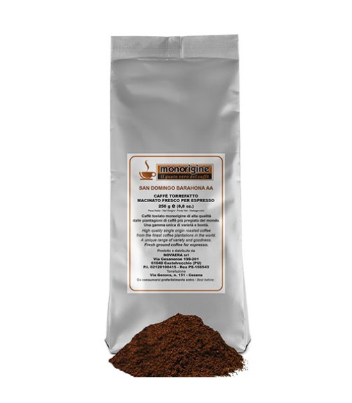Grinded Arabica Coffee for espresso Santo Domingo Barahona AA - 250 gr