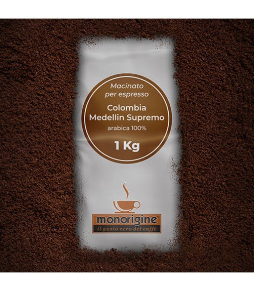 Caffè Arabica macinato per espresso - Colombia Medellin Supremo - 1 Kg