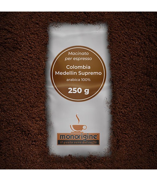 Caffè Arabica macinato per espresso - Colombia Medellin Supremo - 250 gr