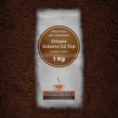 Caffè Arabica macinato per espresso - Etiopia Sidamo G2 Top - 1 Kg