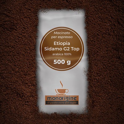 Caffè Arabica macinato per espresso - Etiopia Sidamo G2 Top - 500 gr
