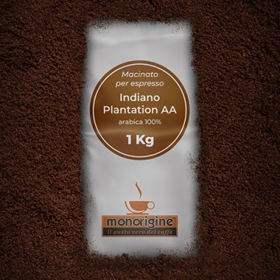 Caffè Arabica macinato per espresso Indiano Plantation AA - 1 Kg