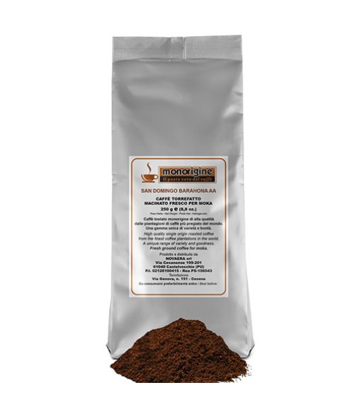 Grinded Arabica Coffee coffee for moka Santo Domingo Barahona AA - 250 gr