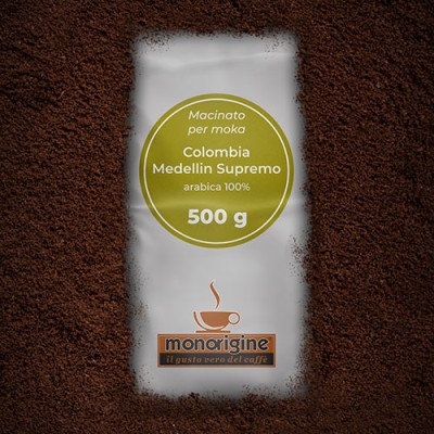 Grinded Arabica Coffee for moka Colombia Medellin supremo - 500 gr