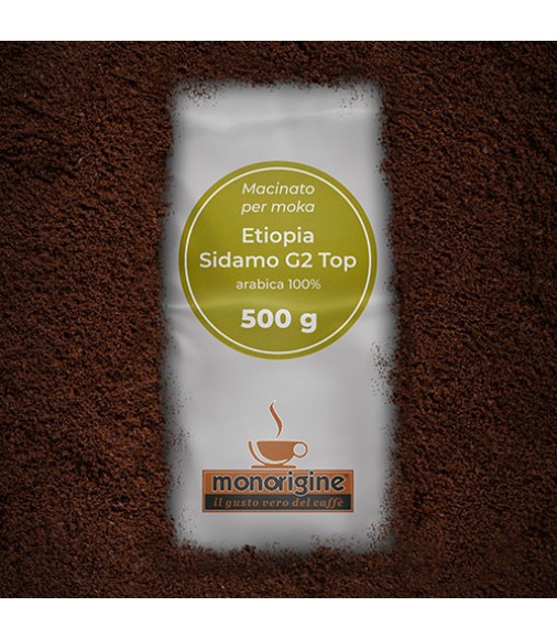Caffè Arabica macinato per moka - Etiopia Sidamo G2 Top - 500 gr