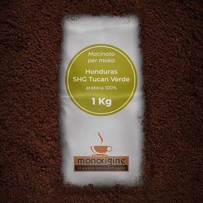 Grinded Arabica Coffee for moka Honduras SHG Tucan Verde - 1 Kg