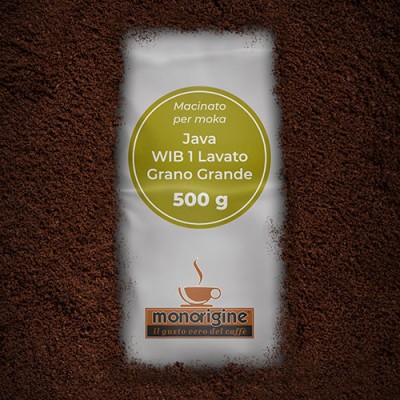 Caffè macinato per moka Java WIB 1 Lavato Grano Grande - 500 gr