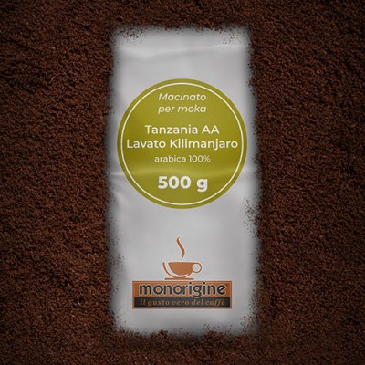 Grinded Coffee for moka Tanzania AA Lavato Kilimanjaro - 500 gr
